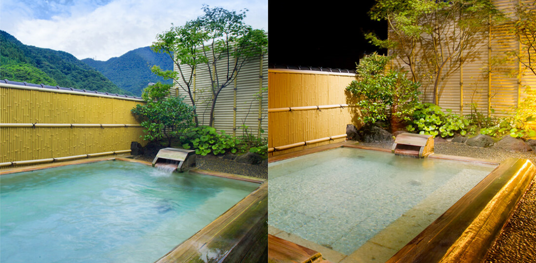 Two scenic, private open-air baths